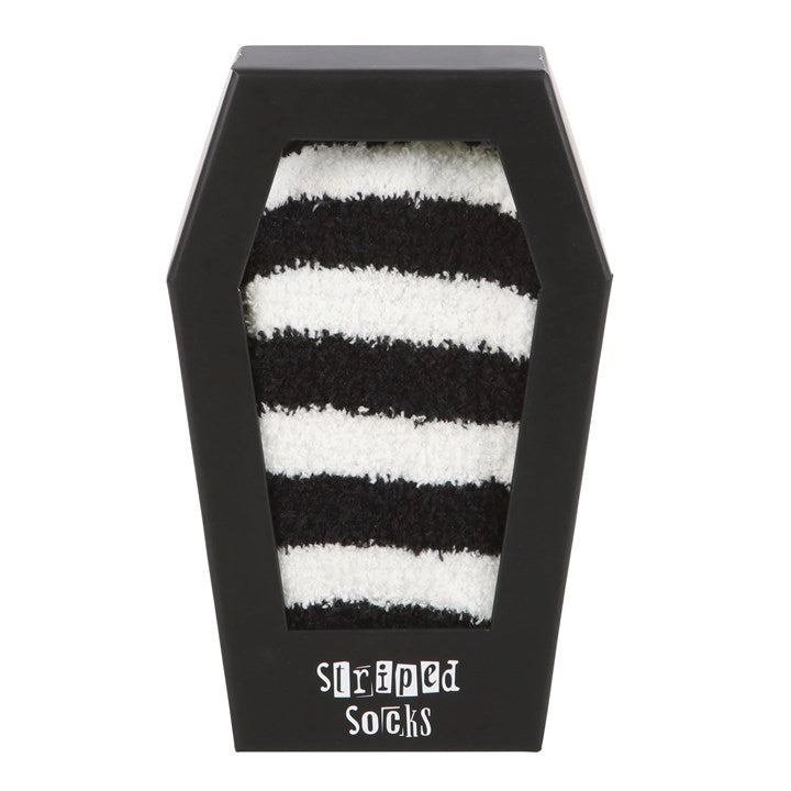 Fluffy Black and White Socks