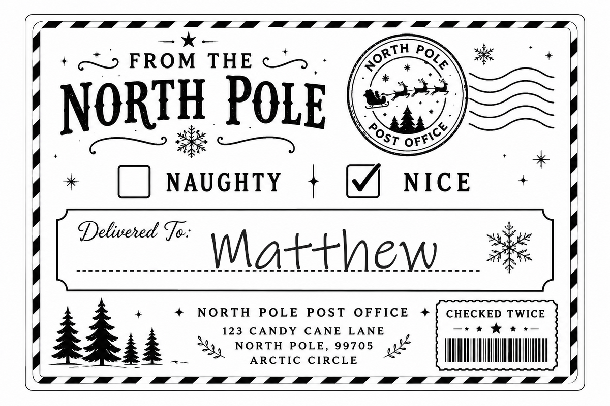 🎅 North Pole Special Delivery Labels – NICE