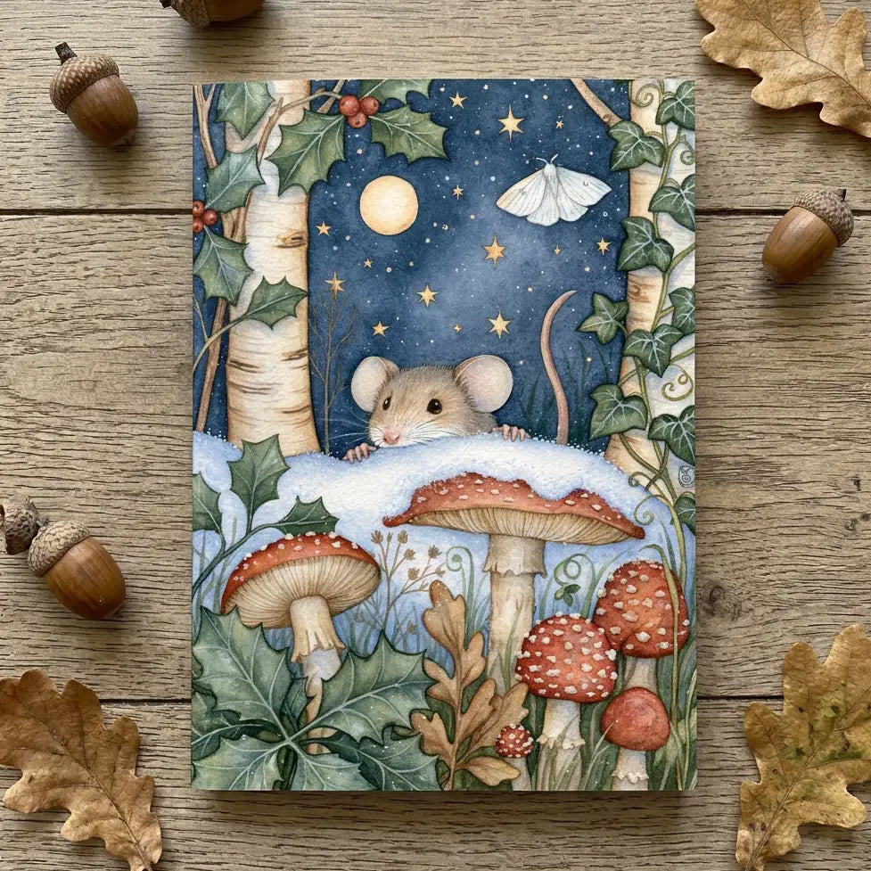 🐭🌿 Woodland Mouse Illustrated Notebook – Under The Oak Tree