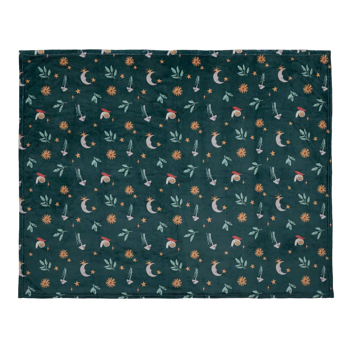 Botanical Mushroom Fleece Throw 🍄🌿