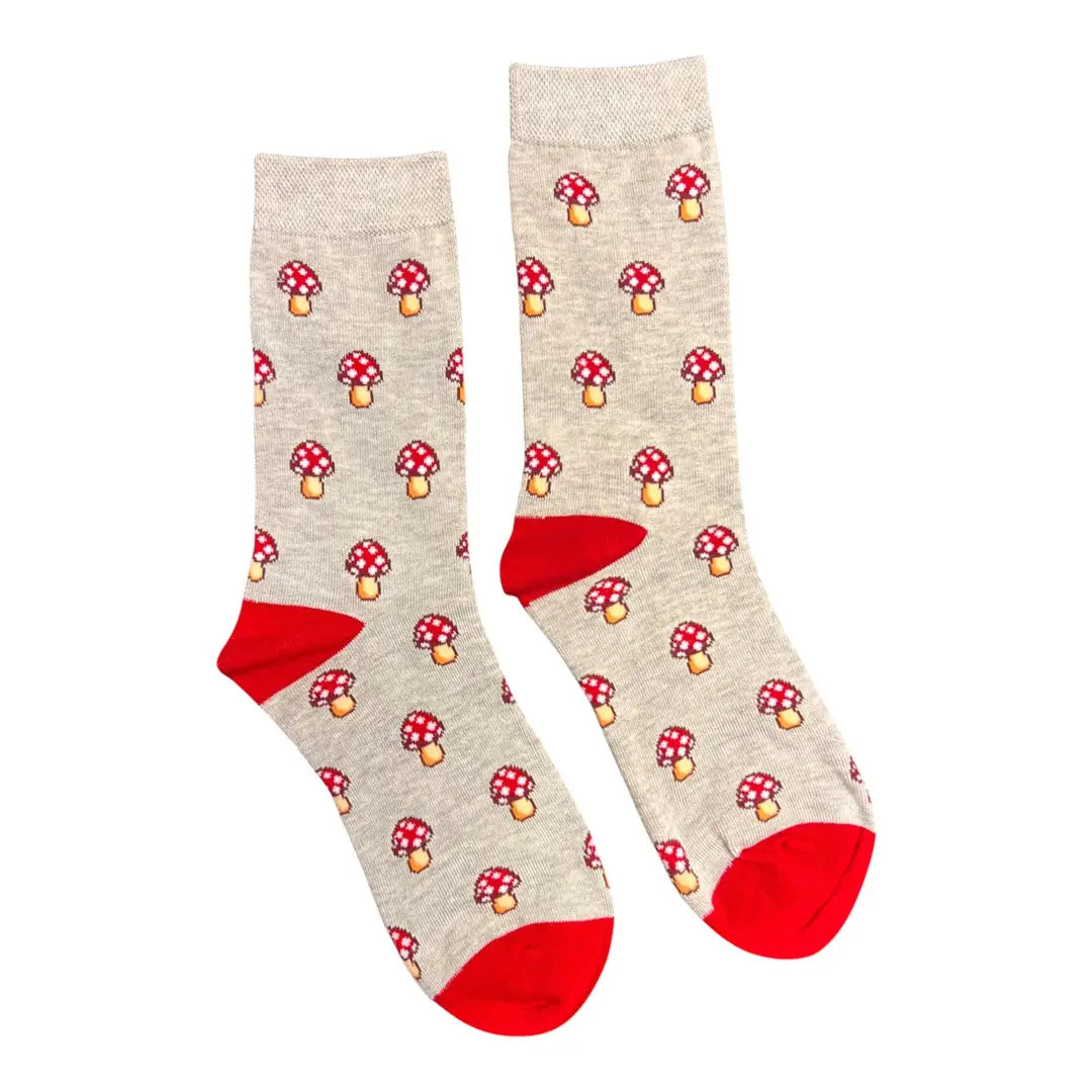Grey Bamboo Mushroom Socks