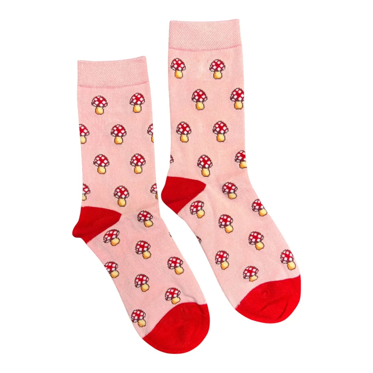 Pink Bamboo Mushroom Socks