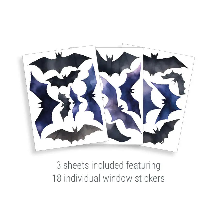 🦇 Spooky Bats Halloween Window Sticker Pack