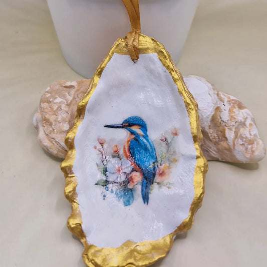 🐦💙 Kingfisher Oyster Shell Hanging Decoration