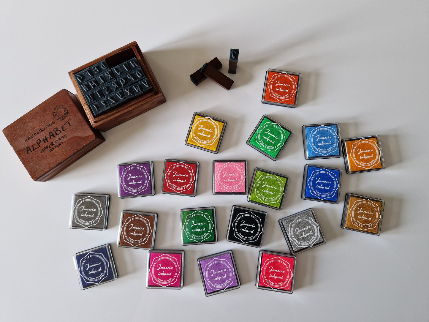 ✒️📜 Vintage Alphabet Stamps with Ink Pad
