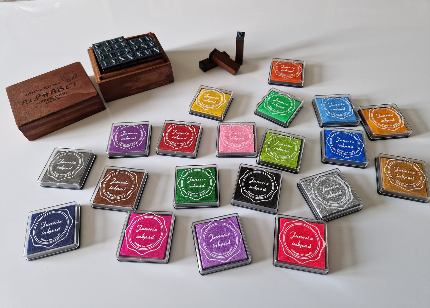 ✒️📜 Vintage Alphabet Stamps with Ink Pad