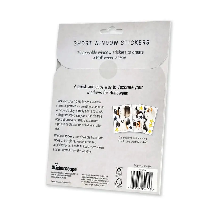 👻 Cute Ghost Halloween Window Sticker Pack