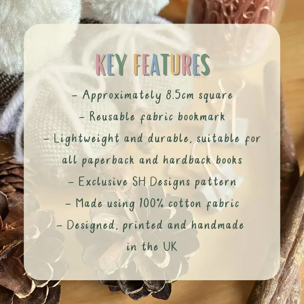 Fabric Corner Bookmark - Autumnal Floral