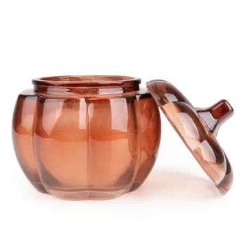 Small Glass Pumpkin Candle
