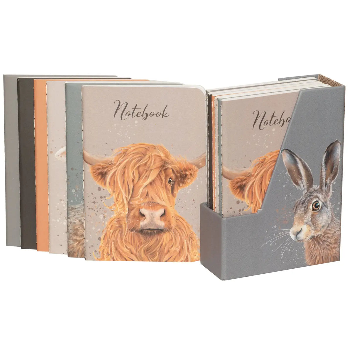 Cedar & Sage Set of 6 A6 Wildlife Notebooks with Hare Holder 🐇🌿📖