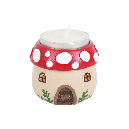 Mushroom House Tealight Holder