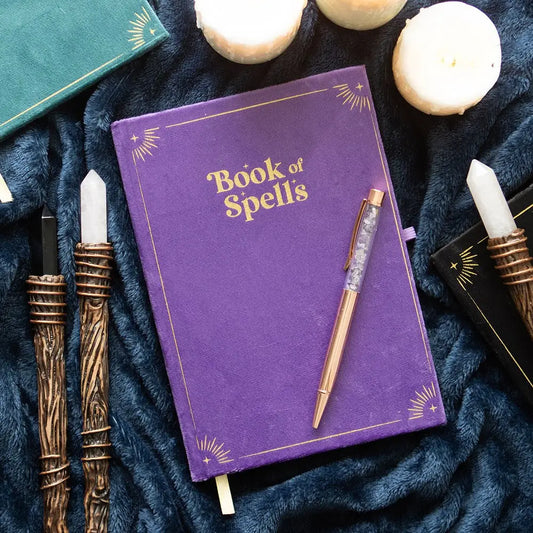 Book of Spells Journal & Amethyst Crystal Pen 🔮✨