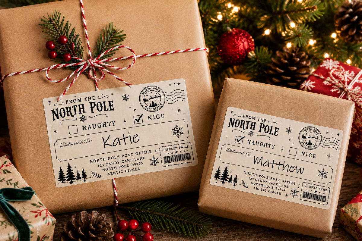 🎅 North Pole Special Delivery Labels – NICE