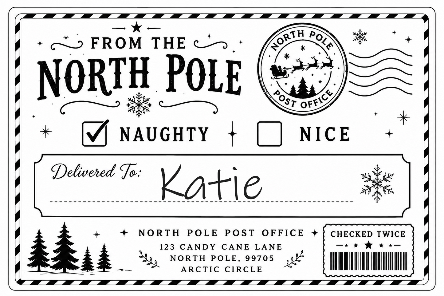 😈🎅 North Pole Special Delivery Labels – NAUGHTY