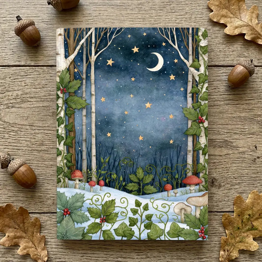 🌙🌿 Night Time Illustrated Notebook – Under The Oak Tree
