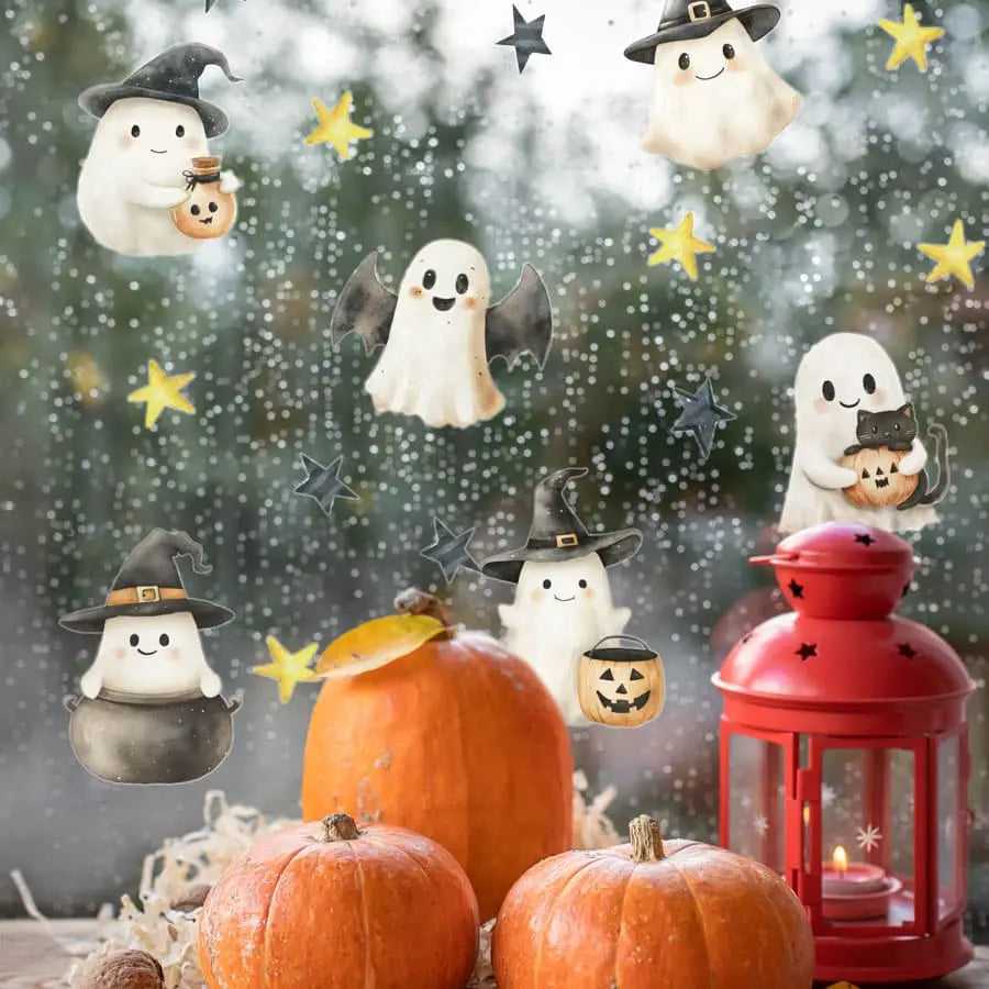 👻 Cute Ghost Halloween Window Sticker Pack