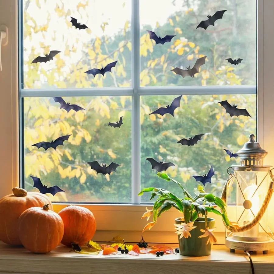 🦇 Spooky Bats Halloween Window Sticker Pack