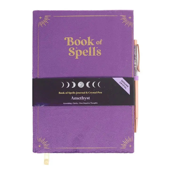 Book of Spells Journal & Amethyst Crystal Pen 🔮✨
