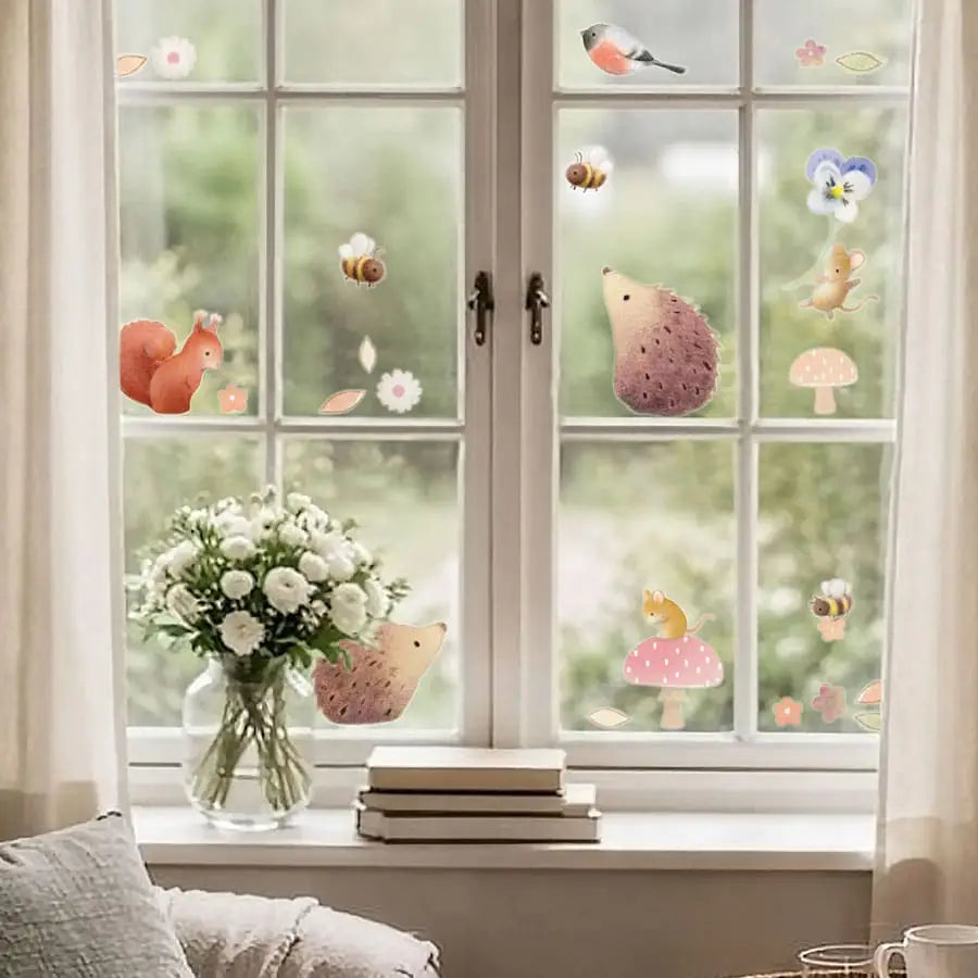 🌿 Woodland Wildlife Window Sticker Pack