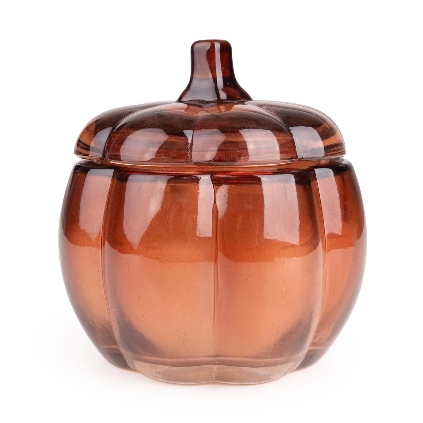Small Glass Pumpkin Candle